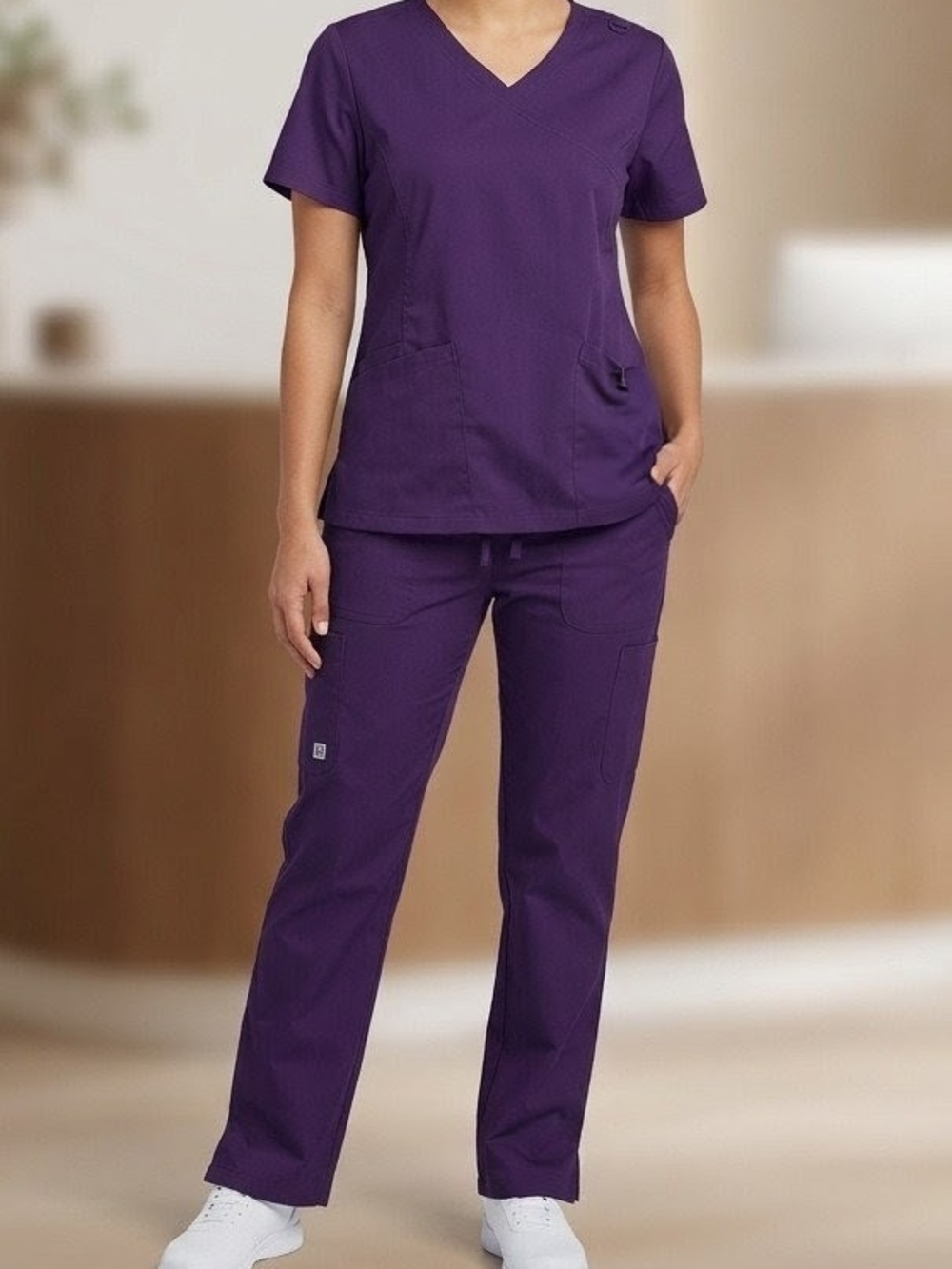 Purple Medical Scrub Pants And Top Purple Large New